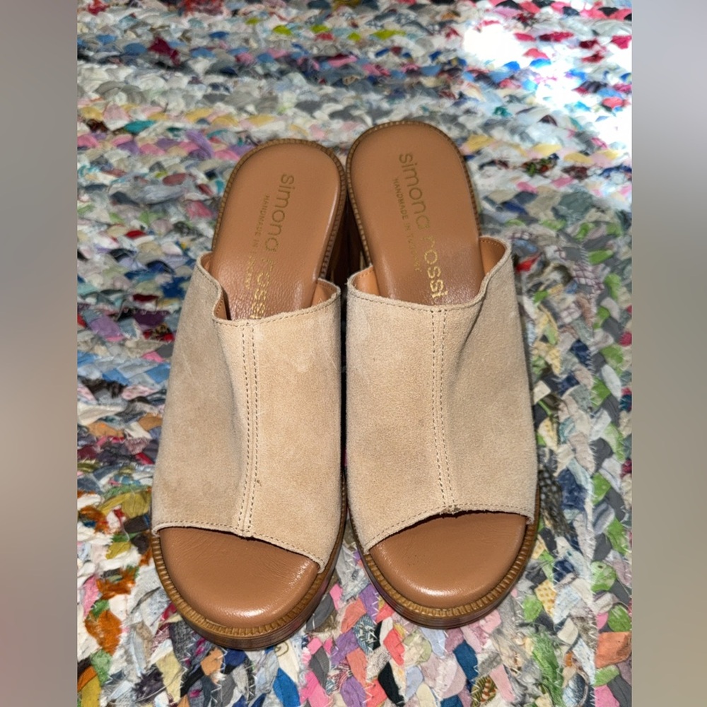 Simona Rossi tan genuine leather shoes size 8